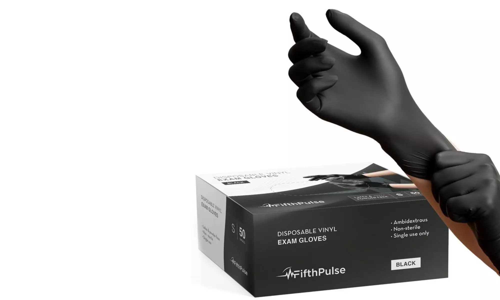 Fifth Pulse Vinyl Exam Latex Free & Powder Free Gloves - Box of 50 Gloves