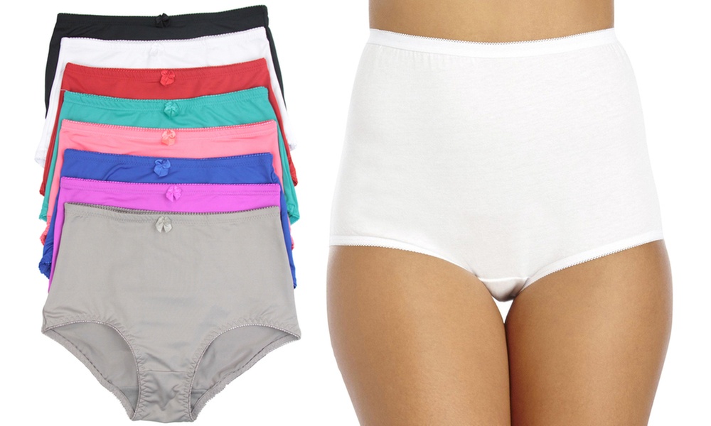 Women's High Full Cut Girdle Brief in Regular and Plus (6-Pack)