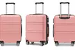 1x oder 3x KONO ABS-Hartschalenkoffer mit 8er-Set Reise-Organizer in Beige/Rosa - robust, leicht & mit TSA-Schloss - Second Medium
