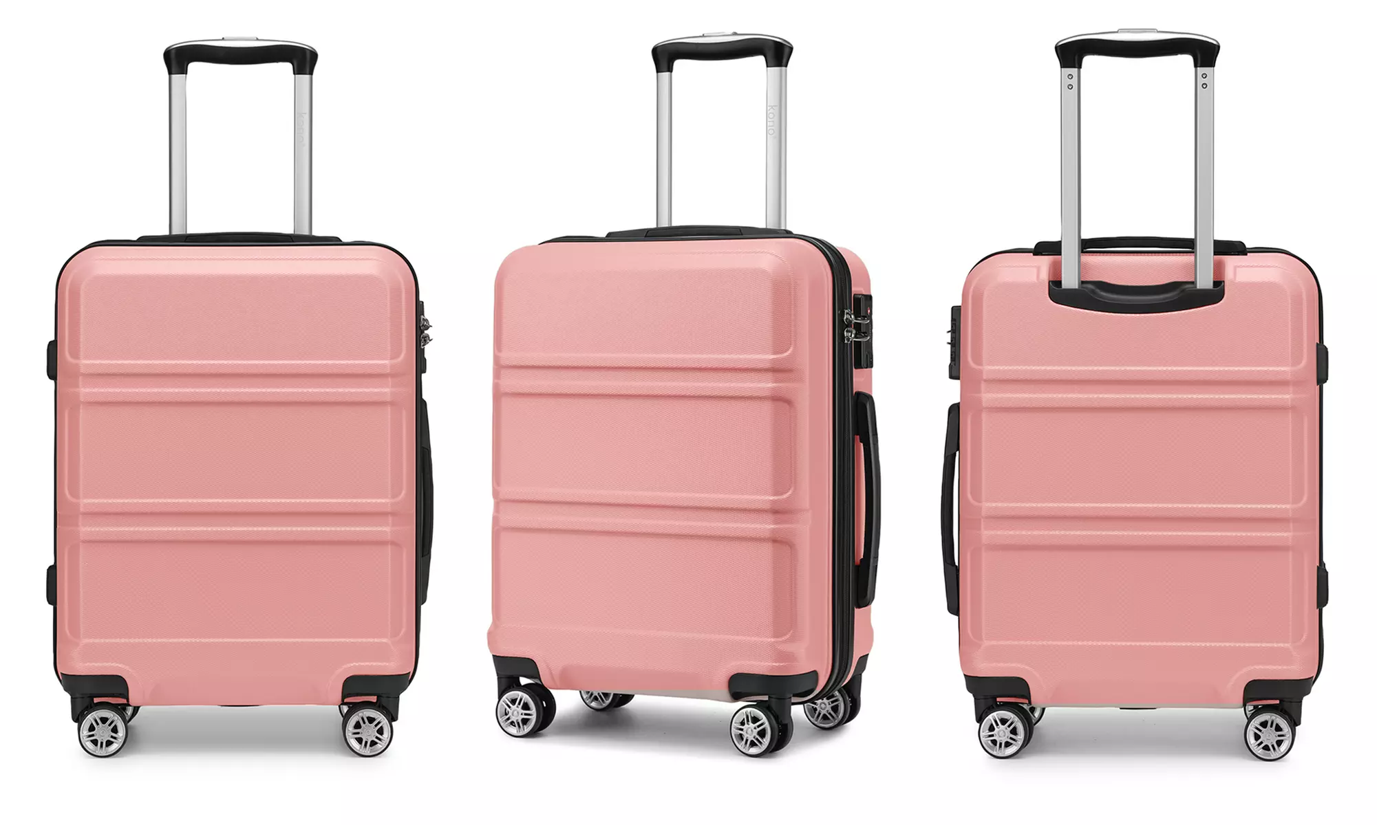 1x oder KONO 3x ABS-Hartschalenkoffer mit 8er-Set Reise-Organizer