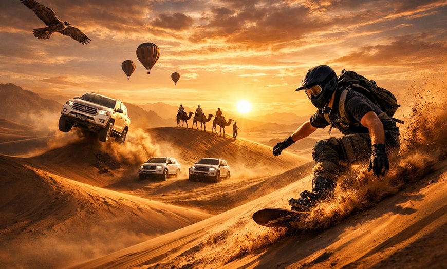 Image 4: Dive into Adventure: VIP Seating, 45-Min Dune Bashing & Falcon Photo