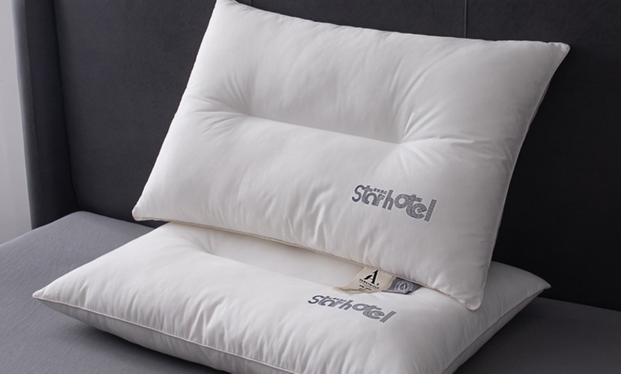Image 5: 100% Cotton Hotel Grade Neck Support Pillow 2 Pack Set
