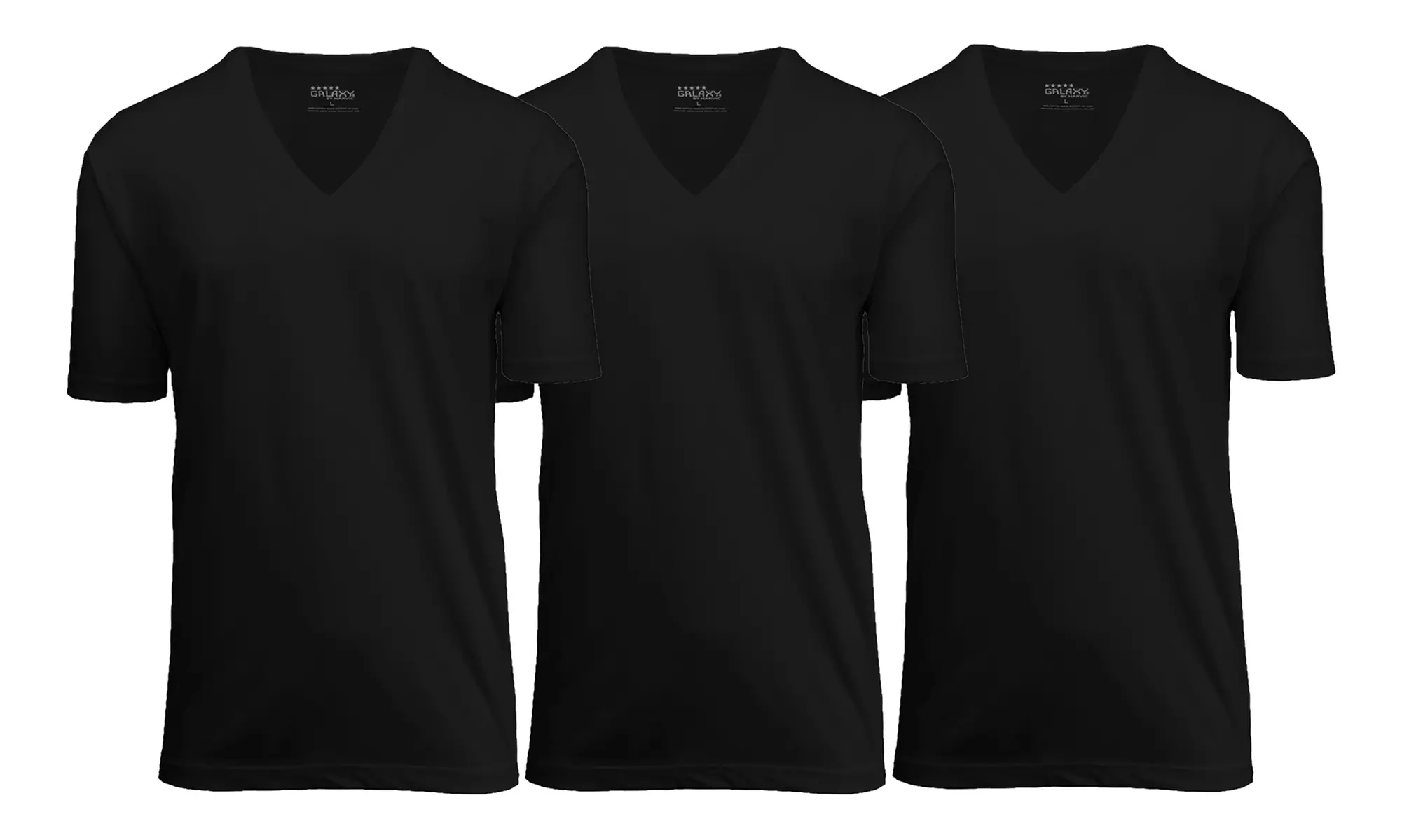 3-Pack Galaxy By Harvic Men's Short Sleeve Cotton Tees (S-2XL)