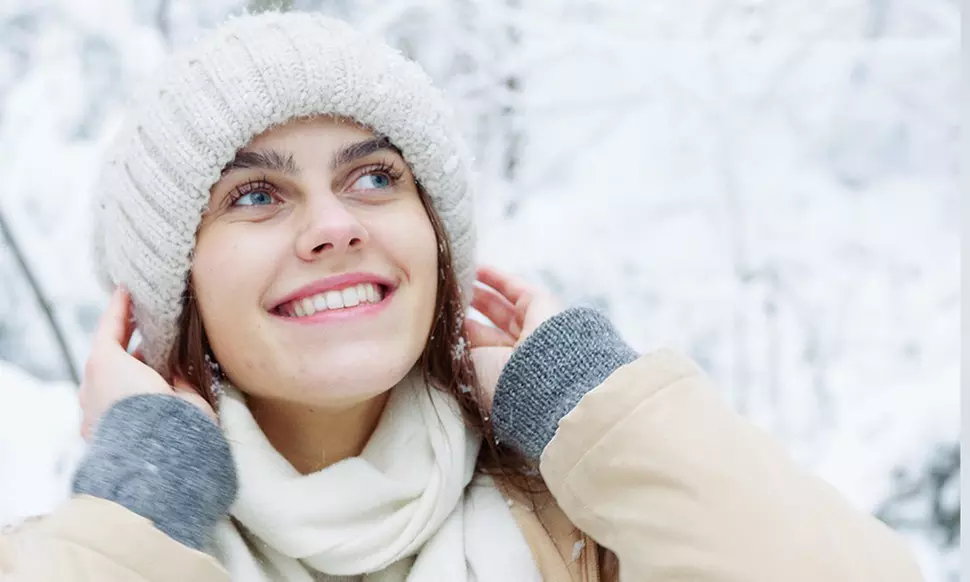 Winter Beanie Hat for Women Faux Fur Pom Pom Hats Womens Warm Cap - Primary Image