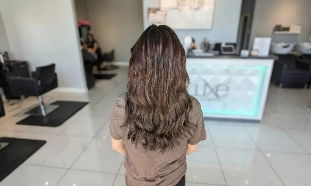 Elevate Your Look: Natural, Sun-Kissed Balayage Color, Shampoo & Dry