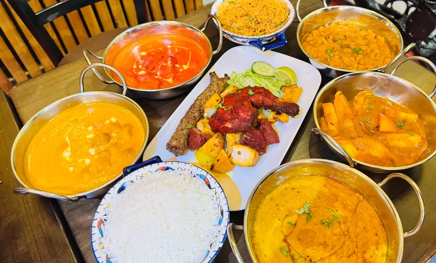 Image 4: 4-Course Indian Feast-Starter, Main, Side, Rice or Naan for 1, 2, or 4