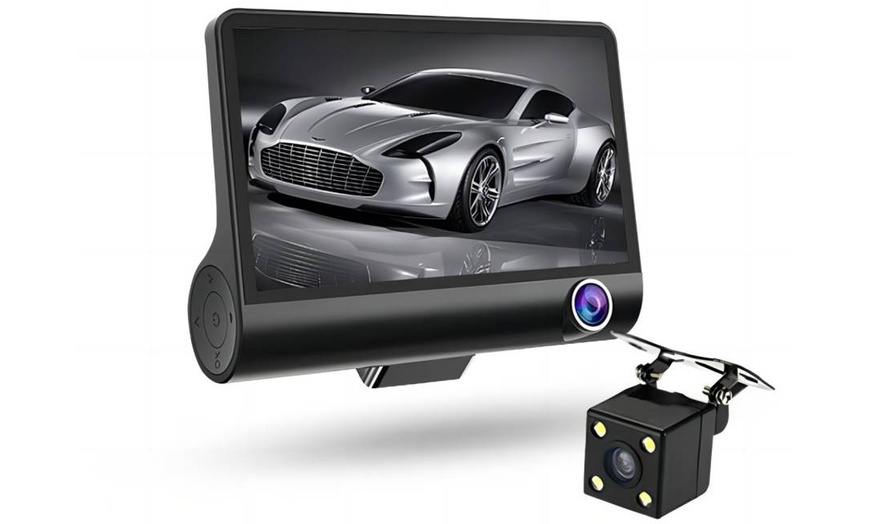 Image 3: Dashcam mit Dreifachansicht, opt. mit 32-GB-Speicherkarte