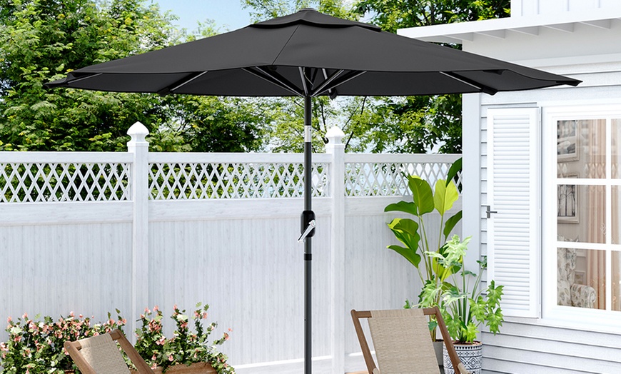 Image 17: 3M Rotating Parasol with UV Protection; Adjustable and Stylish Design