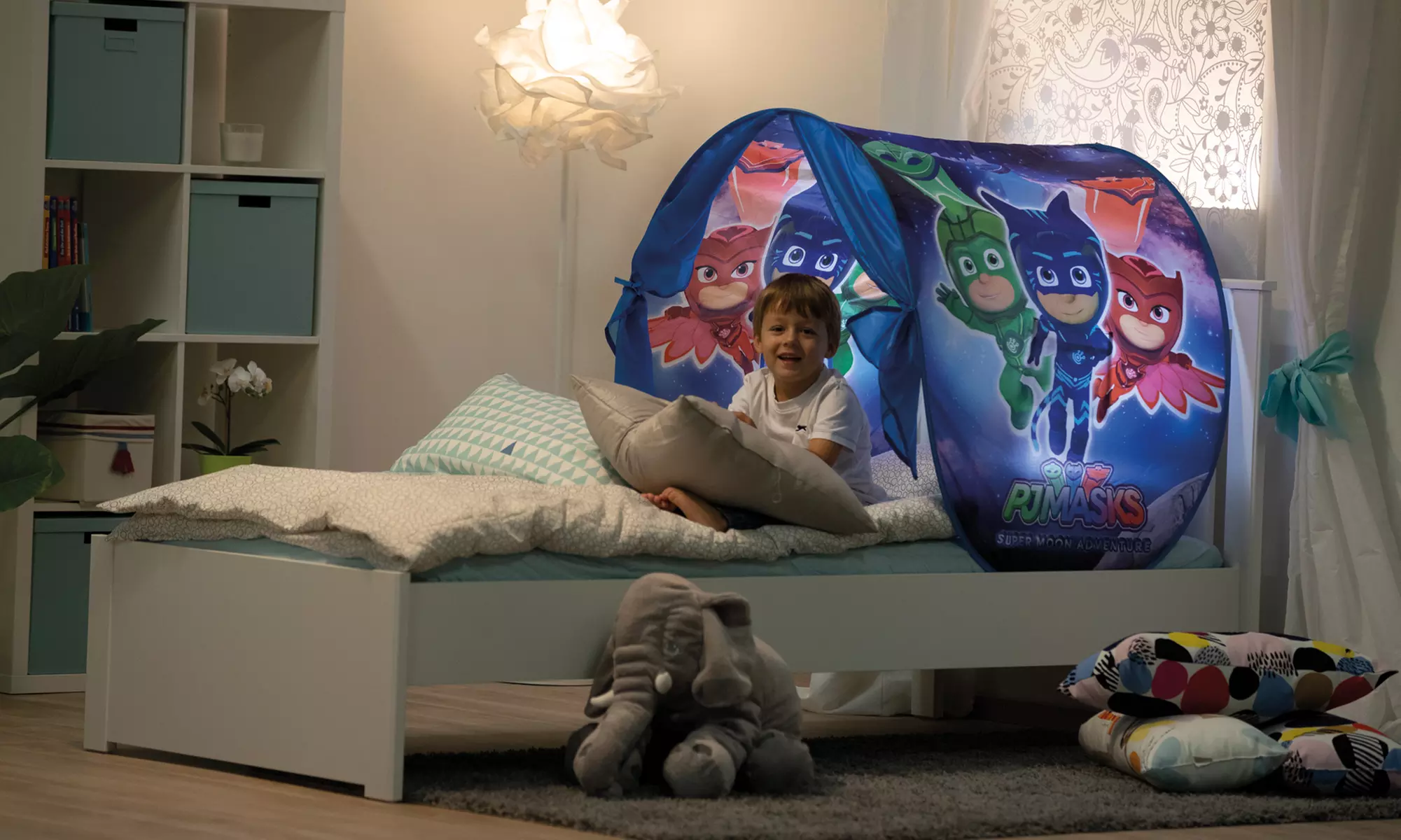 Tente de lit pop up avec veilleuse John, modèles Chats, LOL Surprise, Reine des Nieges 2, Pyjamasques, Galaxy ou Licorne - Primary Image