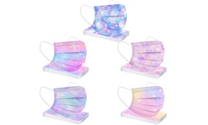 Starry Sky Printed Colourful Children's Face Masks Multipack 