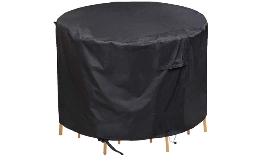 Image 3: Water-Resistant Outdoor Furniture Round-Shaped Dust Cover