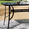 Image 20: Black Tempered Glass Coffee Table with Umbrella Hole 