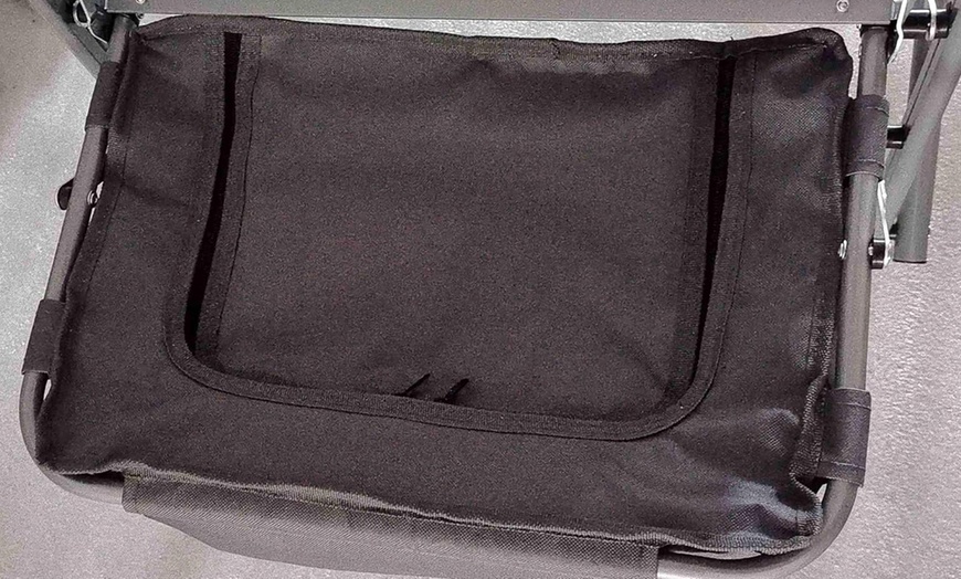 Image 4: Outsunny Folding Camping Chair with Cooler Bag Table