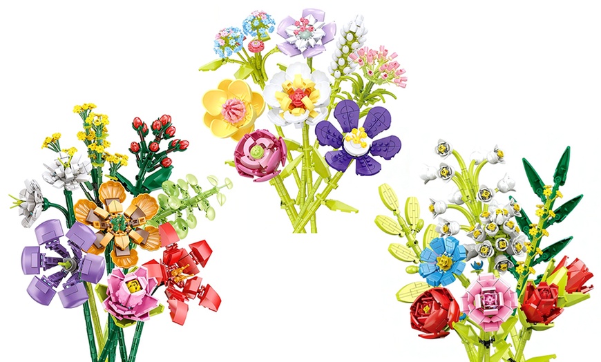 Image 1: Mini Bricks Flower Bouquet DIY Building Set