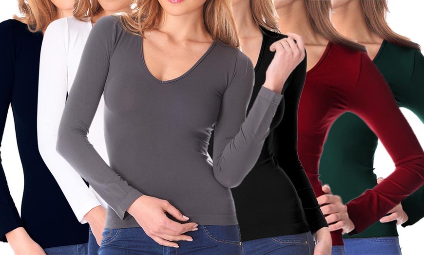 Image 1: Bis zu 6x Thermo-Langarmshirt für Damen