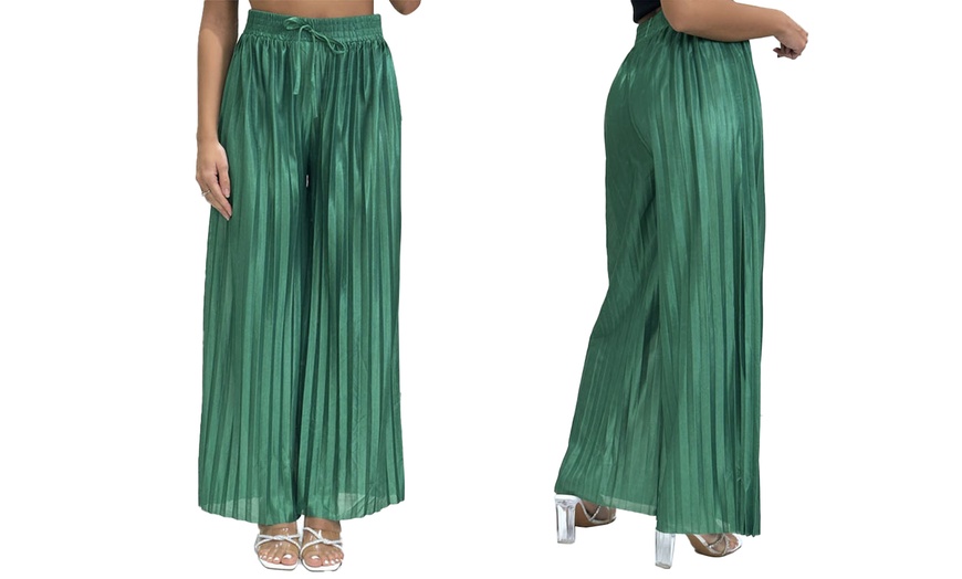 Image 4: Women's Wide Leg Palazzo Trousers