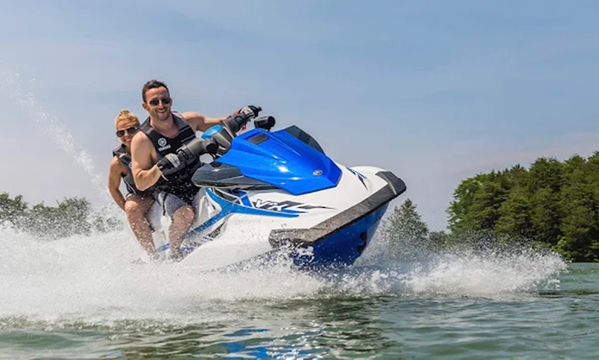 Image 1: 60-Minute Jet Ski Rental with 15-Min Boat Ride for Single/Double Rider
