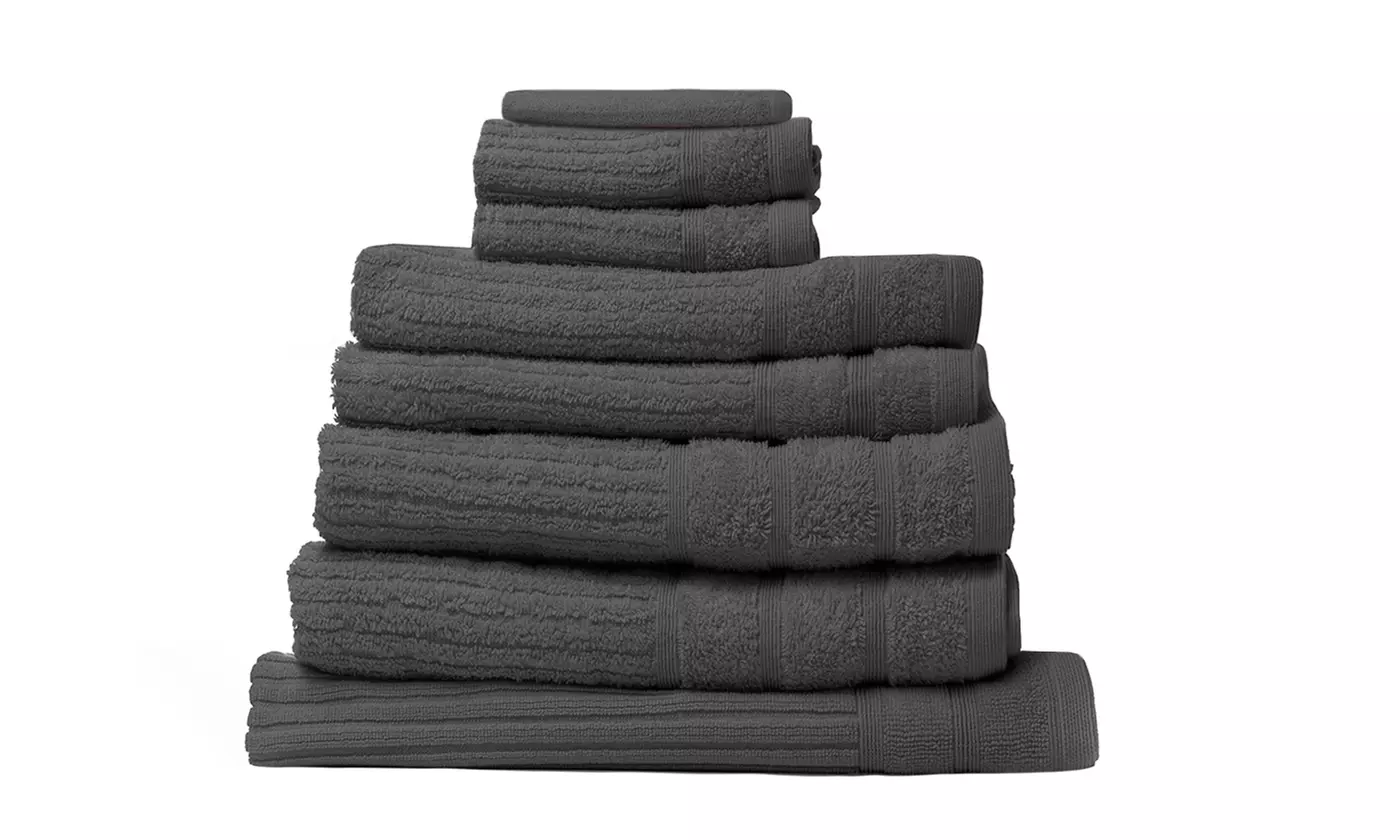 Royal Comfort Egyptian Cotton 8 Piece Towel Pack Granite, White & More