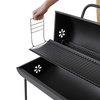 Image 5: Outdoor Garden Trolley Barrel Charcoal Grill with Temperature Control