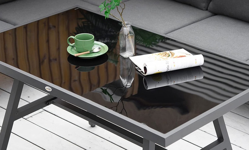 Image 4: Outsunny Eight seater L-shaped Garden Furniture Set