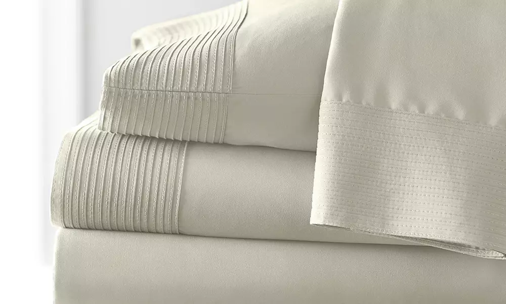 Premium Collection Double Brushed Extra Deep Pocket Pleated Sheet Set