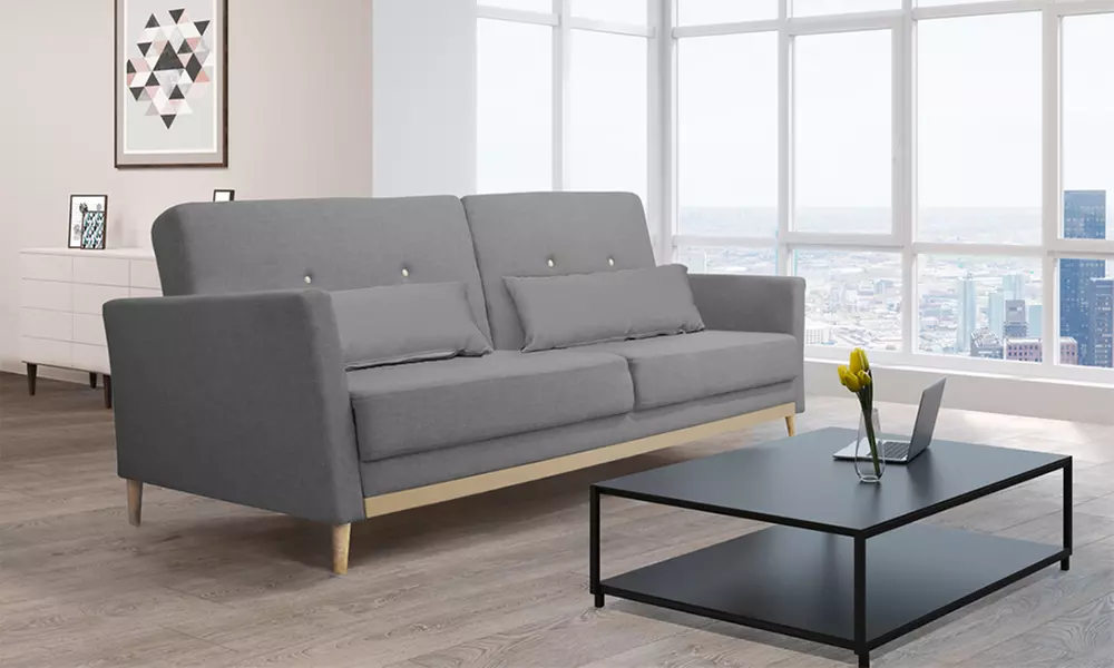 Canapé convertible style scandinave 3 places, collection Emma, livraison offerte - Primary Image