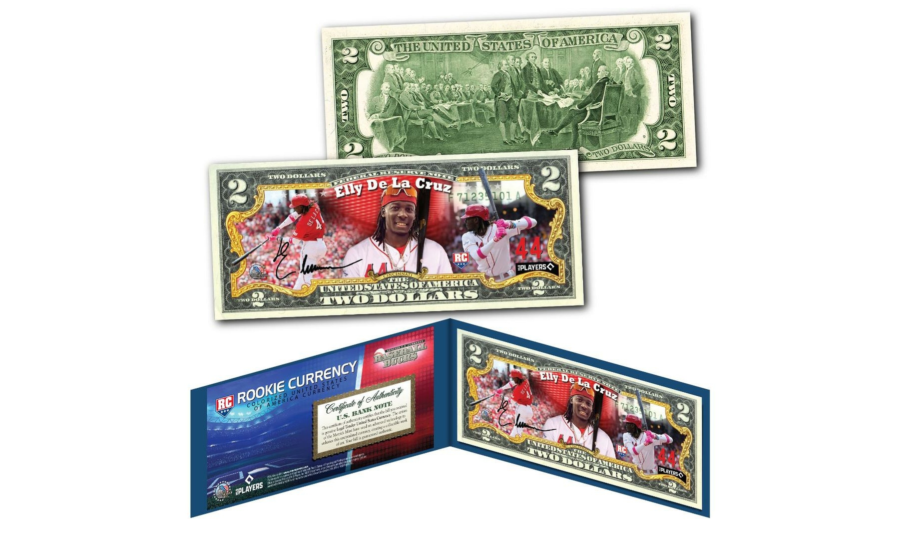 Elly De La Cruz Baseball Bucks ROOKIE RC Authentic MLB Player 2.00 Dollar Bill