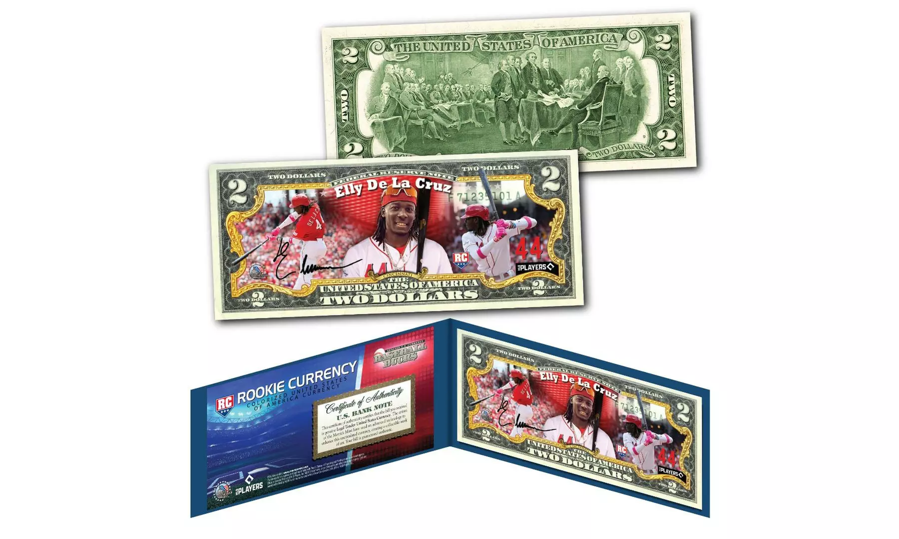 Elly De La Cruz Baseball Bucks ROOKIE RC Authentic MLB Player 2.00 Dollar Bill