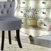 Image 3: Living And Home Velvet Tufted Dressing Table Stool