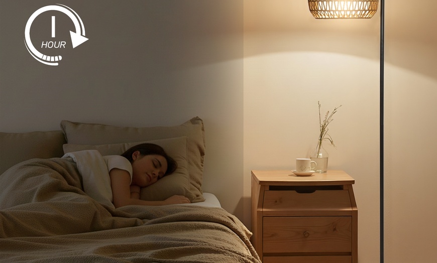 Image 7: HOMCOM Dimmable Standing Lamp with Double Shade