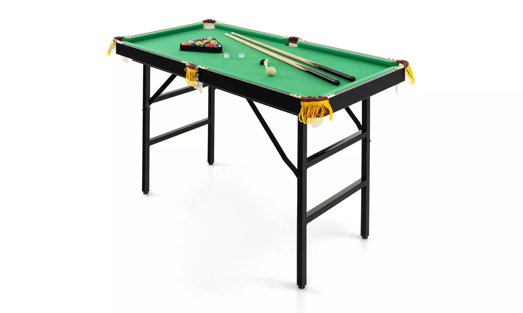 Costway 47" Folding Billiard Table Pool Game Table Indoor Kids w/ Chalk - Second Medium