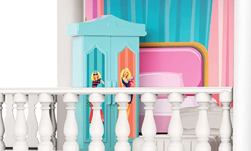 Image 3: Deao Dream House Doll Set, Fully Furnished for Imaginative Play