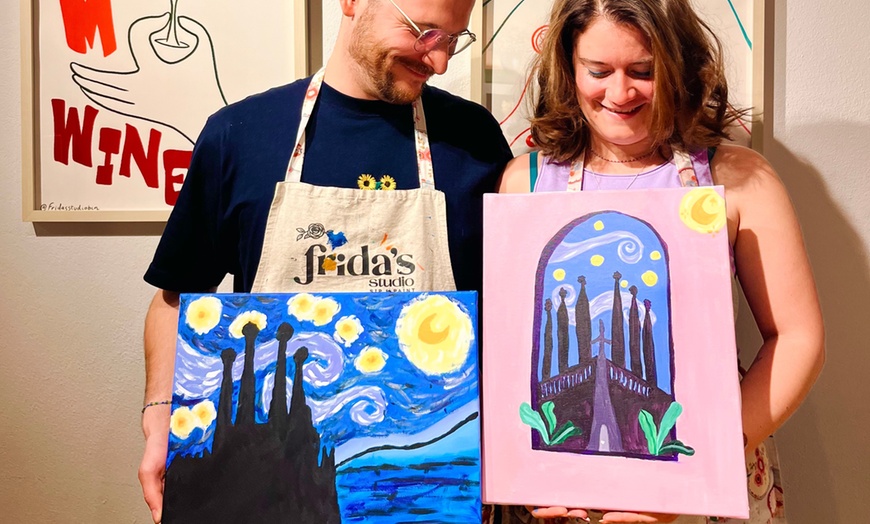 Image 5: Experiencia creativa o premium “Pinta un cuadro”  con snacks y bebida