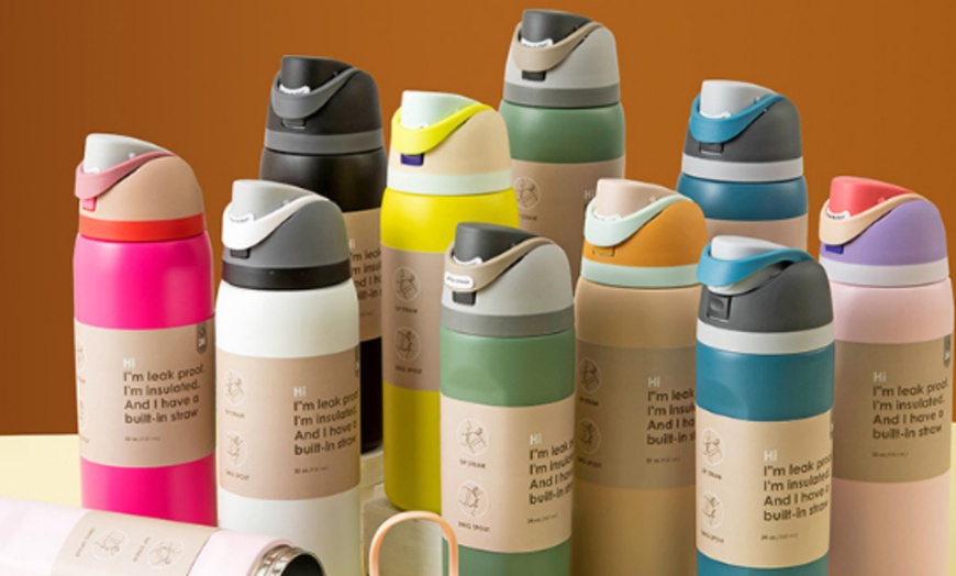 Image 1: 24-Ounce Insulated Stainless Steel Water Bottle
