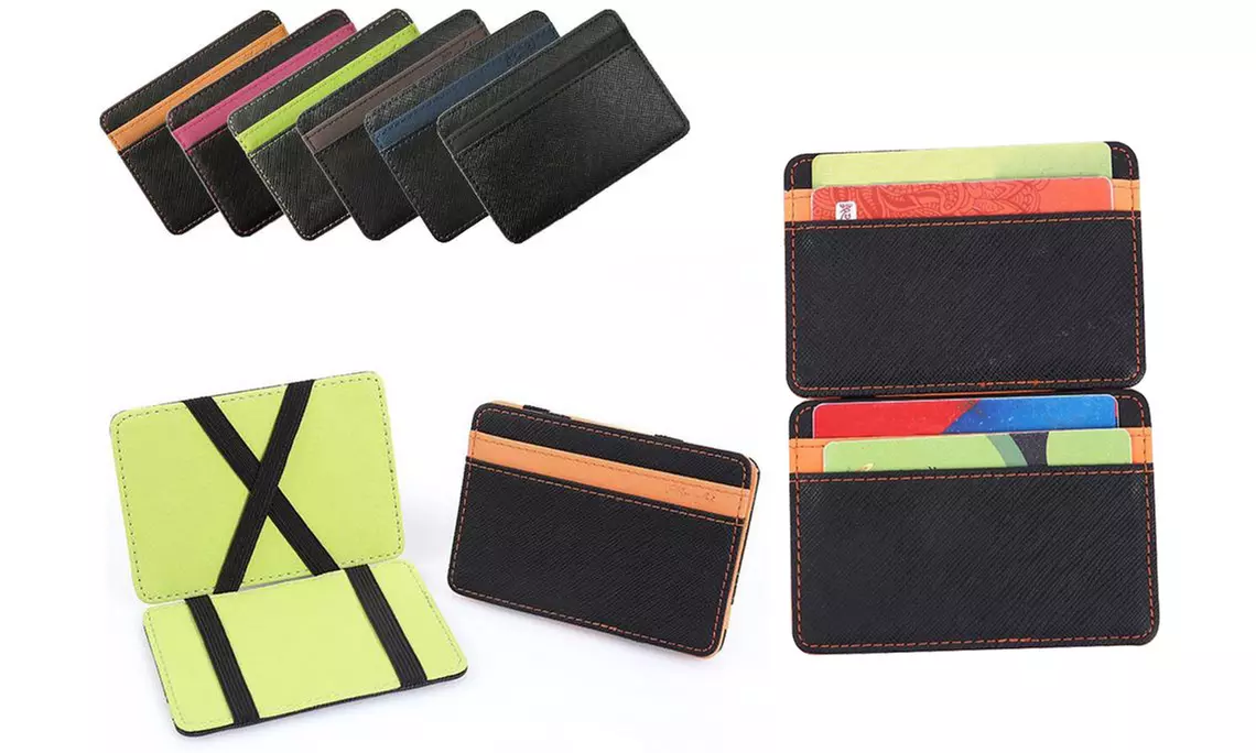 1, 2 ou 6 porte-cartes multi-compartiments en similicuir - Primary Image