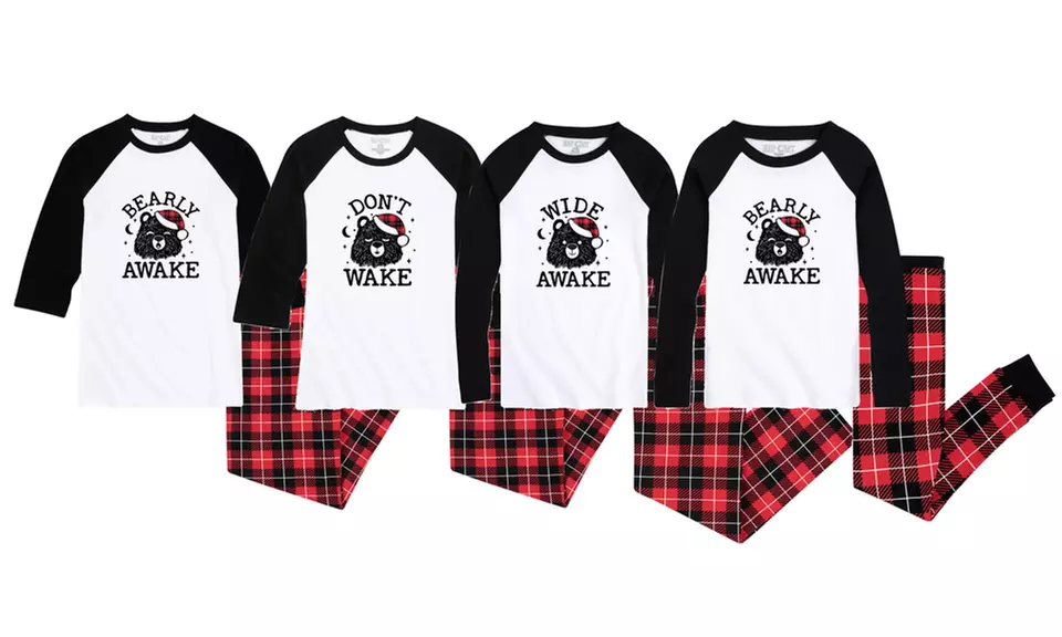 Sleepy Bear Pajamas for Kids and Adults. Plus Sizes Available. - Primary Image