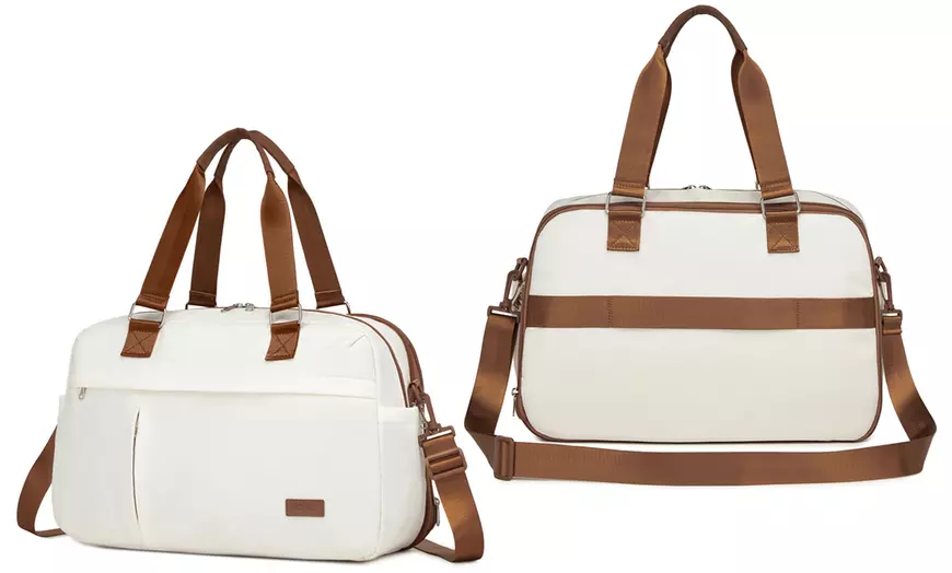 Image 9: 20L Expandable Travel Duffel Bag with Wet-Dry Compartment 