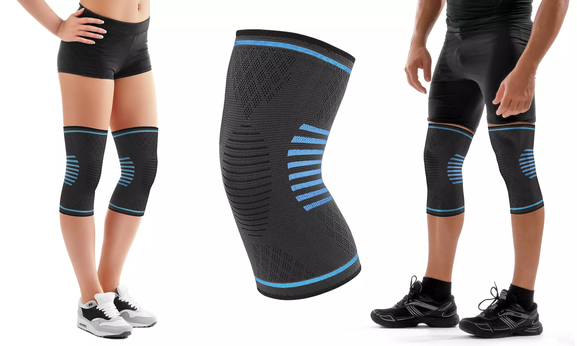 DCF Knee Compression Targeted Sleeve with Gel Grip (1-Pair)