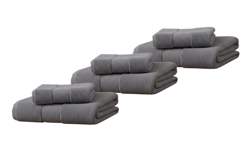 Image 3: Coppia di asciugamani e telo bagno in spugna 100% cotone di Pompea