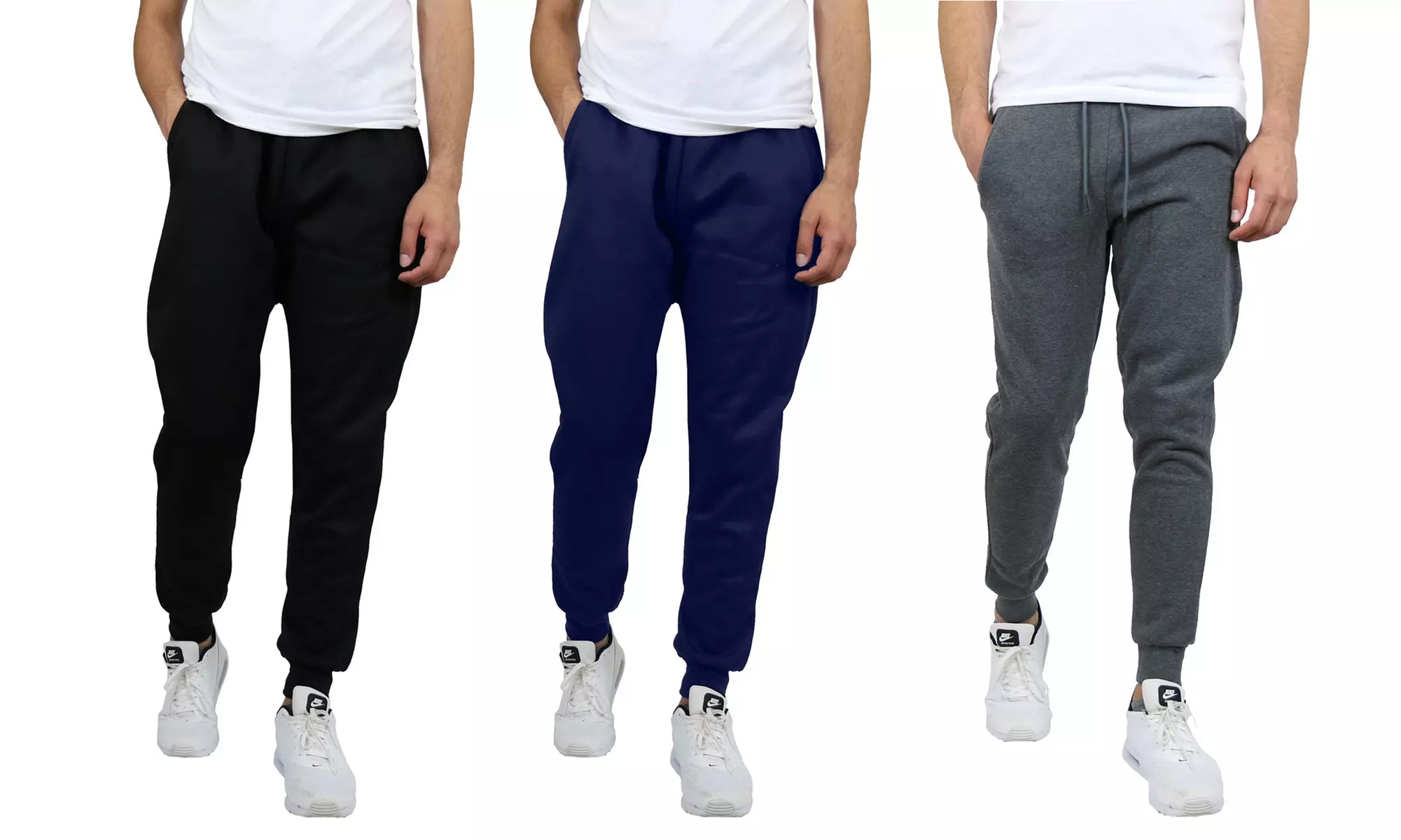 3-Pack Men's Fleece-Lined Classic Jogger Sweatpants (Sizes, S-2XL)