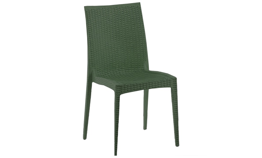 Image 7: Set di 4 sedie da giardino in polipropilene stile Rattan