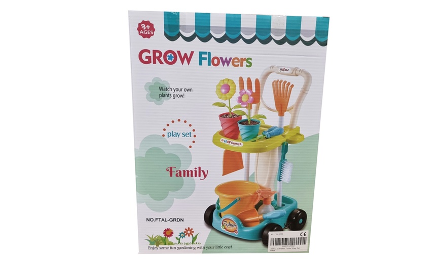 Image 7: Gardening Tools and Trolley Play Set for Kids