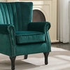 Image 1: Velvet Upholstered Accent Armchair; Stylish Mid-Century Design