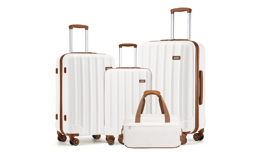 Image 1: Gift For Christmas-Kono 1 or 3-Piece Cream Suitcase And Duffel Bag
