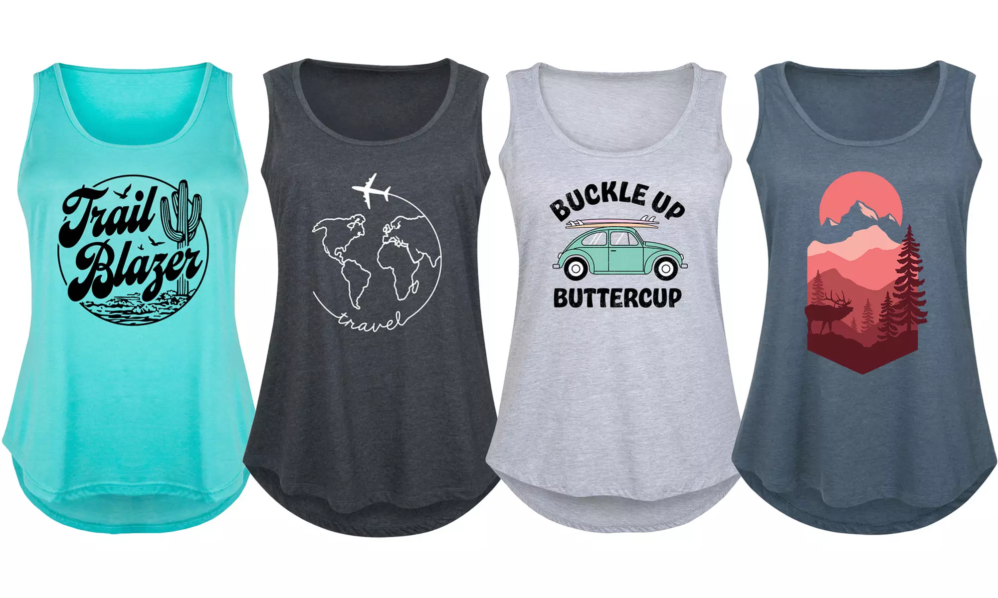 Instant Message: Women's Adventure Summer Tanks in Plus Sizes - Primary Image