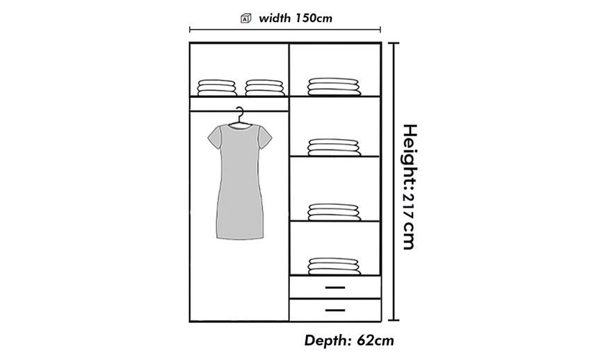 Image 4: Berlin Sliding Mirror Door Wardrobe 