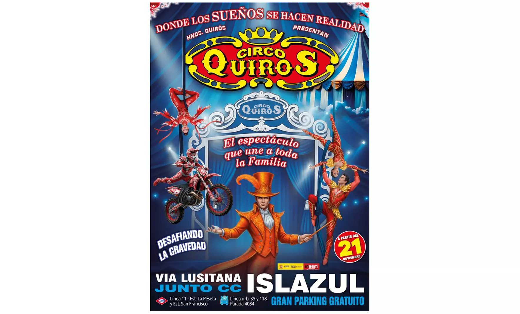 Gran Circo Quirós: entrada en tribuna a elegir para 1 persona del 21 de noviembre al 14 de diciembre en Madrid - Primary Image