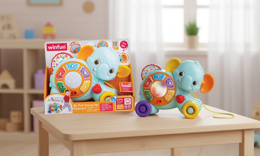 Image 1: Jouet éléphant roulant avec activités sons et lumières de WDK PARTNER