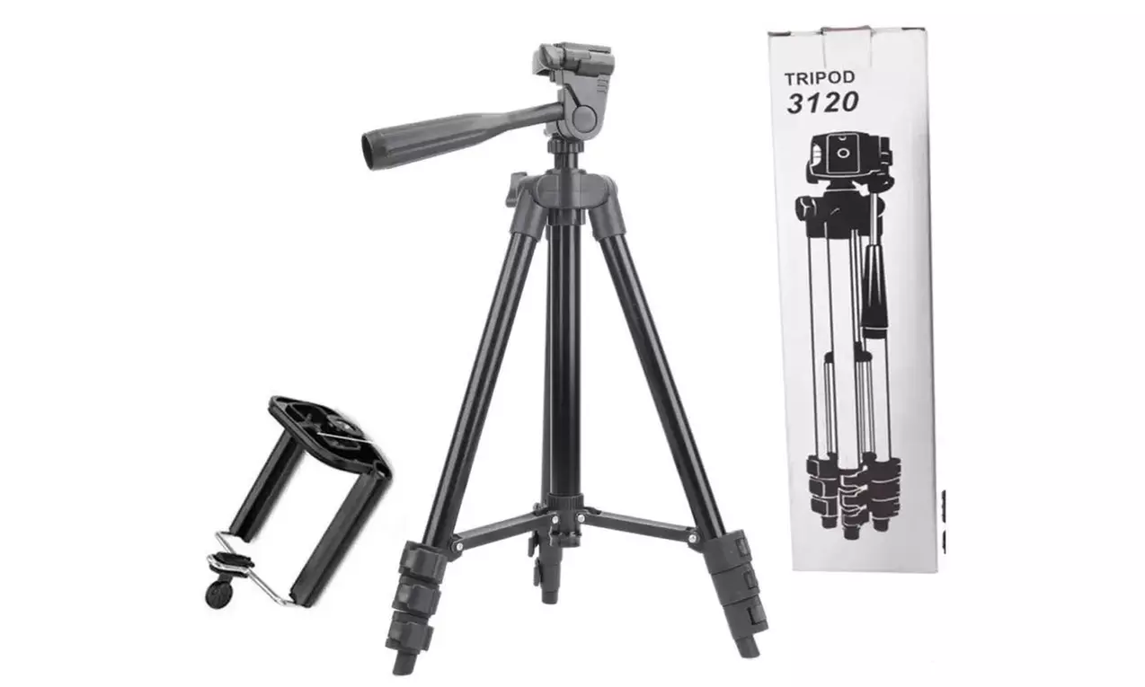 Trépied en aluminium 4 sections réglables pour téléphones et caméras - Primary Image