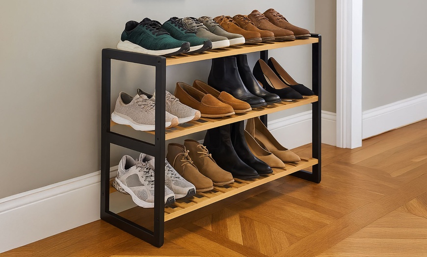 Image 1: Neo Three Tier Shoe Rack